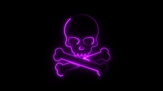 glowing skull icon with an edgy, rebellious vibe. Horror Warning Toxic Symbol. 
