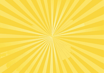 Sun rays Retro vintage style on yellow background, Sunburst Pattern Background. Rays. Summer Banner Vector illustration