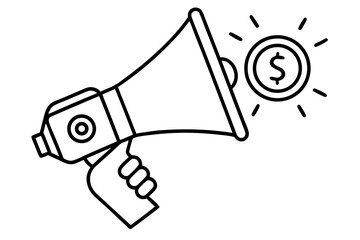 A collection of minimalist business and finance line icons in black outline style. This vector set includes icons of handshakes, giving and receiving money, charity donations, holding coins, financial