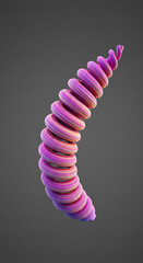 Abstract 3D Render Colorful Spiral Pink Purple Swirl Design Geometric Modern Art