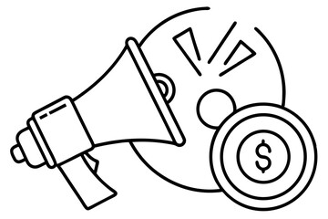 A collection of minimalist business and finance line icons in black outline style. This vector set includes icons of handshakes, giving and receiving money, charity donations, holding coins, financial