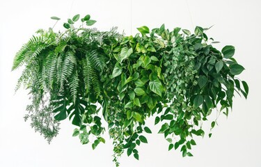 Obraz premium Hanging planter arrangement of various greenery