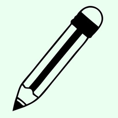 Minimalist Black and White Pencil Illustration – Sketch, Art, Writing Tool