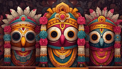 Fototapeta premium illustration of Ratha Yatra. Lord Jagannath. vector