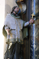 St. John of Nepomuk, statue on the Altar of St. Peter in the parish church of Our Lady of Snow in...
