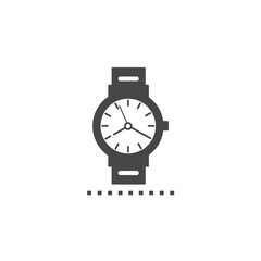 Black and white watch vector illustration icon. Illustration for business. Vector template.