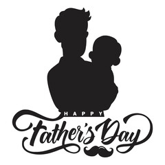 Stylish silhouette of father carrying child for classic Father’s Day theme