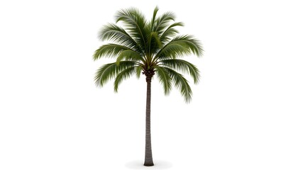 Obraz premium Tall Slender Palm Tree Isolated on White Background for Design Use