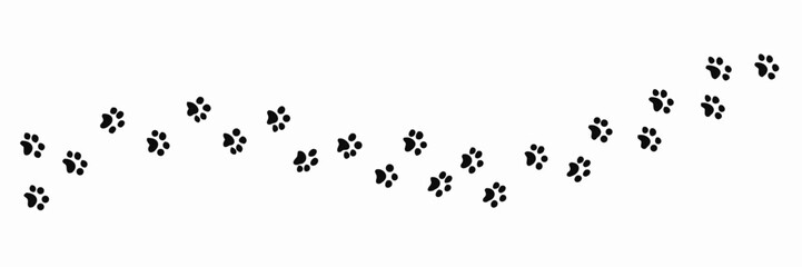 Paw vector foot trail print of cat. Dog, pattern animal tracks isolated on white background, backgrounds, vector icon Illustration © Motin