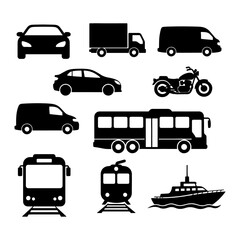 Architectural Drawings vehicles silhouette vector illustration, side view, car, transportation Minimal style hand drawn.