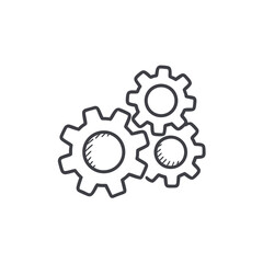 gear icon, Gear Settings thin line symbol, cogwheel, Vector Illustration