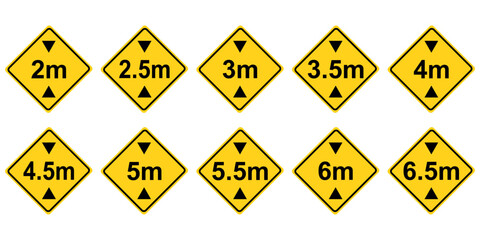 Set of Height restriction sign. Vector illustration design.