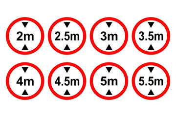 Set of Height restriction sign. Vector illustration design. © pas_td 4425