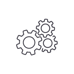 gear icon, Gear Settings thin line symbol, cogwheel, Vector Illustration
