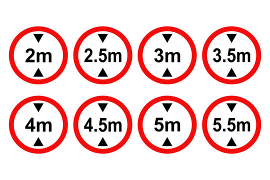 Set of Height restriction sign. Vector illustration design.