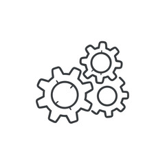 gear icon, Gear Settings thin line symbol, cogwheel, Vector Illustration