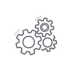 gear icon, Gear Settings thin line symbol, cogwheel, Vector Illustration