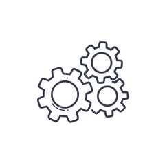 gear icon, Gear Settings thin line symbol, cogwheel, Vector Illustration