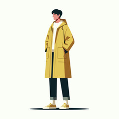 vector image of a person wearing a raincoat