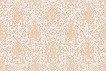 seamless damask pattern traditional Thai art motif suitable for wallpaper, curtain, cloth, textile, tile and fabric design isolated illustration vector archive EPS file.