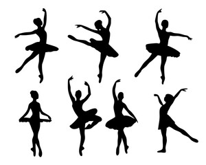 Ballet Dancer Vector Illustration,  ballerina pose set