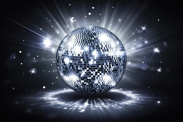 Shiny disco ball, dark background