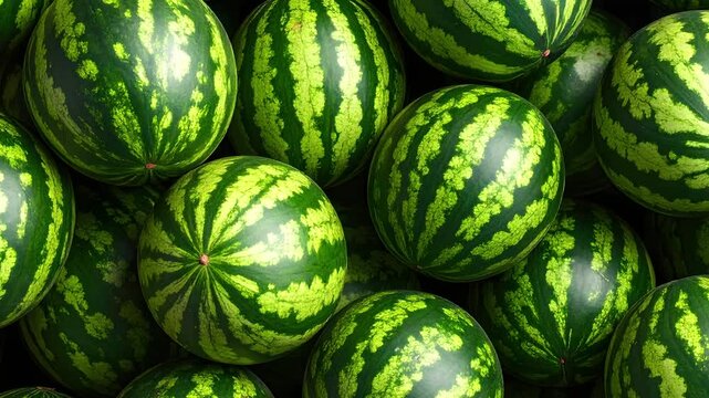 Realistic Top View Footage of Watermelon Fruit