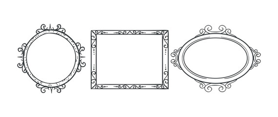 Set ornamental decorative frames Vintage