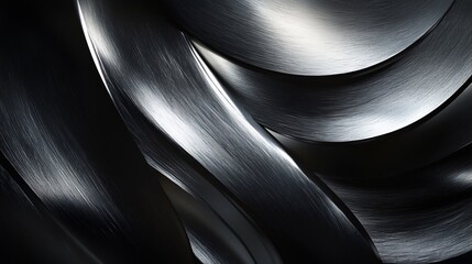 Abstract Brushed Metal Texture: Dark Grey Swirls