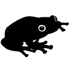 Frog silhouette in crouching pose