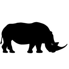 Rhinoceros silhouette in side view