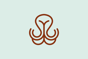Abstract octopus with geometric line style logo vector image