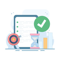 time management and development concepts, target and goal achievement metaphors for productive work, self-control system development. Target and goal achievement metaphors.