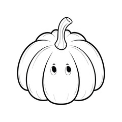 Adorable cartoon pumpkin with face for halloween autumn thanksgiving decoration design
