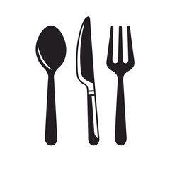 Cutlery icon. Spoon, forks, knife. restaurant business concept, vector illustration