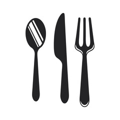 Cutlery icon. Spoon, forks, knife. restaurant business concept, vector illustration