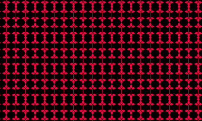 Seamless Abstract Geometric Pattern with Red Petals on Black Background