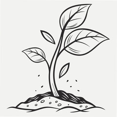 Stylized Black and White Fig Leaf Illustration