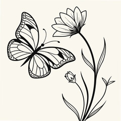 black and white floral design