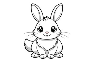 Obraz premium Adorable Cartoon White Rabbit Illustration for Kids