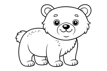 Fototapeta premium Adorable Cartoon Bear Outline for Coloring Pages