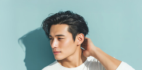 肌が気になる若い男性