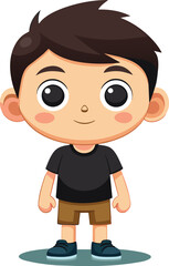 Obraz premium baby cartoon kid standing vector illustration