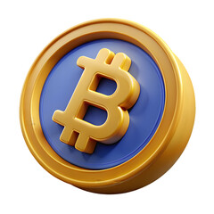 Obraz premium 3D Bitcoin logo PNG icon isolated with transparent background