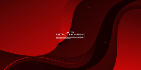 Abstract red 3D wave background. Overlapping paper cut fluid pattern. Vector Eps10
