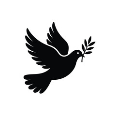 Dove of Peace Silhouette vector Art & Illustration