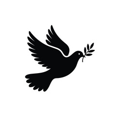 Dove of Peace Silhouette vector Art & Illustration