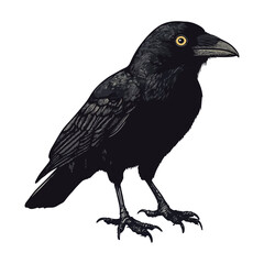 Obraz premium crow, animal, vector, transparent background, raven, nature, wildlife, feather, beak, isolated, wing, wild