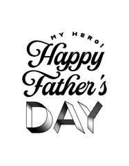 Happy Fathers day lettering, three nice fonts