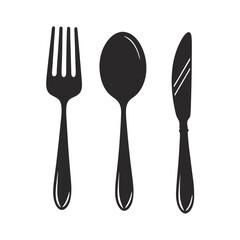 Cutlery icon. Spoon, forks, knife. restaurant business concept, vector illustration